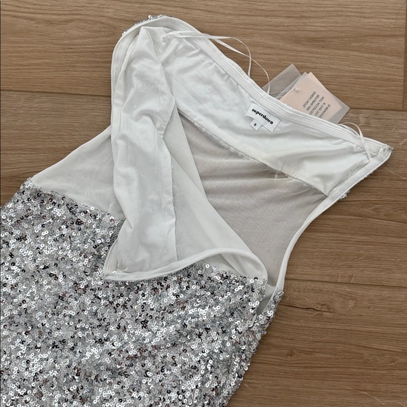 Superdown Silver Sequin Mini Dress - Picture 5 of 9